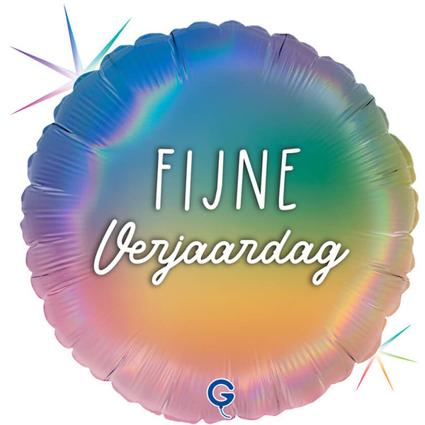Fijne verjaardag boven een open Ballonversturen-verzenddoos