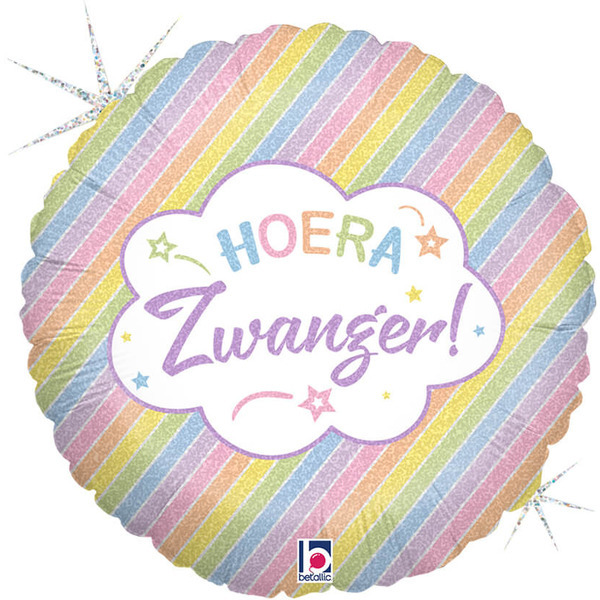 Hoera zwanger boven een open Ballonversturen-verzenddoos