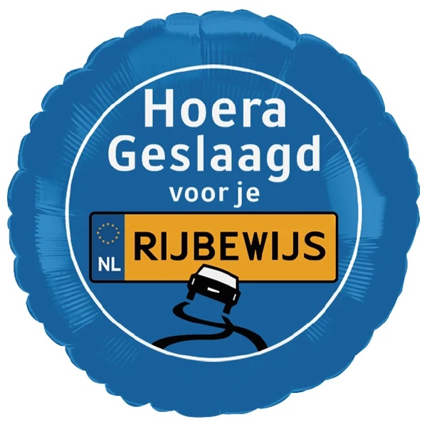 Geslaagd voor je rijbewijs boven een open Ballonversturen-verzenddoos